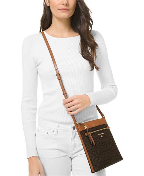 michael kors jet set charm small north/south flat crossbody|Michael Kors thick strap bag.